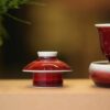 Handmade Ceramic Lang Hong 50ml Mini Gaiwan Set