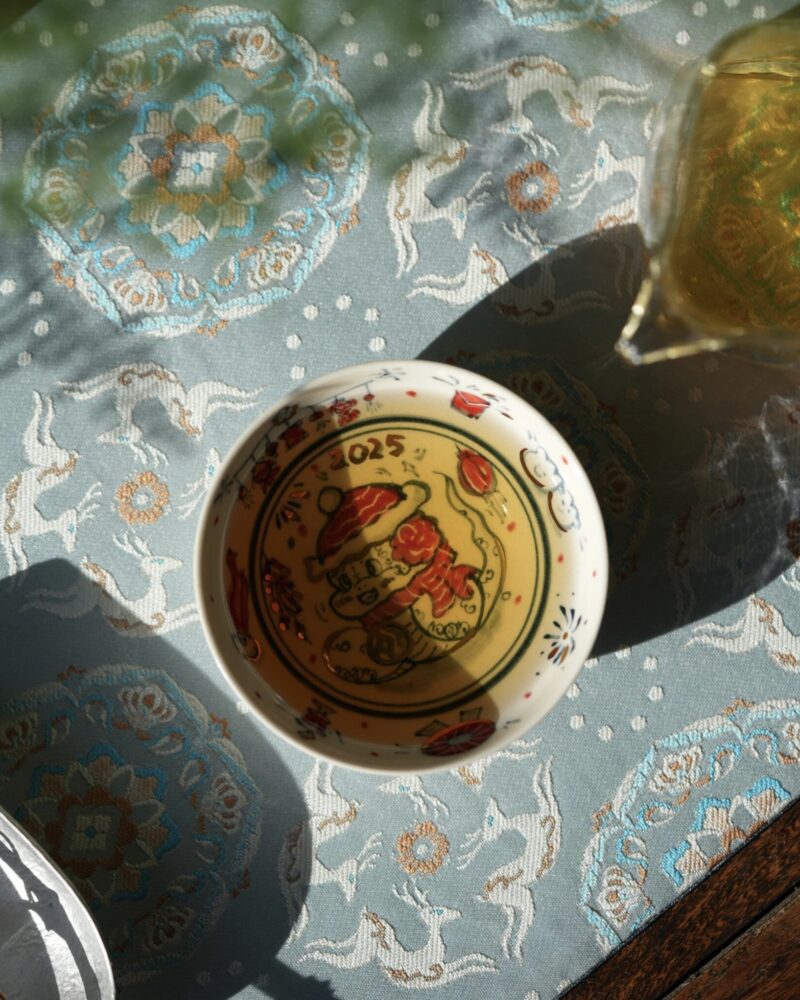 Handmade Hand-painted Ceramic Baby Snake 90ml Puerh Tea Cup CNY Version (4) Handmade Hand-painted Ceramic Baby Snake 90ml Puerh Tea Cup CNY Version