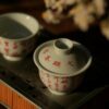 840 (8) Handmade Calligraphy Ceramic 7 Bowls of Tea Poem 50ml Gaiwan