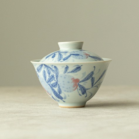 Hand-painted Vintage Style Ceramic Pomegranate 120ml Gaiwan