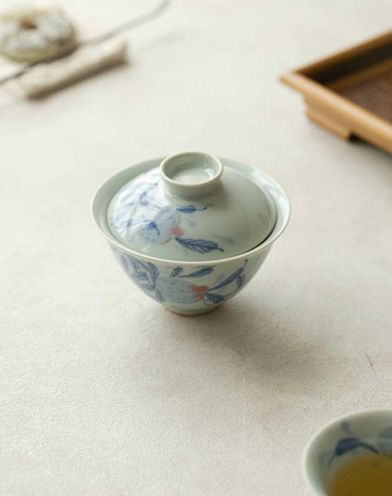 Hand-painted Vintage Style Ceramic Pomegranate 120ml Gaiwan