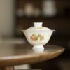 Jade White Porcelain Goldfish 110ml Gaiwan
