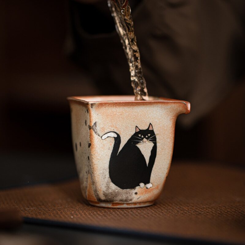 14 Soda Fired Gradient Glaze Ceramic Kitten 160ml FairCup GongDao Bei