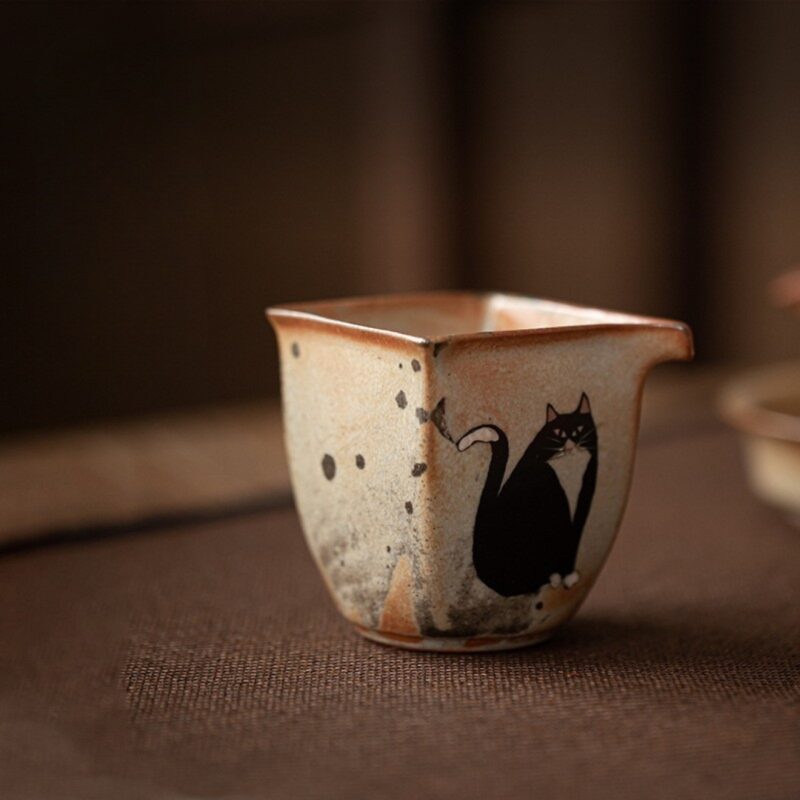 17 Soda Fired Gradient Glaze Ceramic Kitten 160ml FairCup GongDao Bei