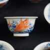 Hand-painted Qinghua Ceramic Carp Sailing 80ml Host Tea Cup