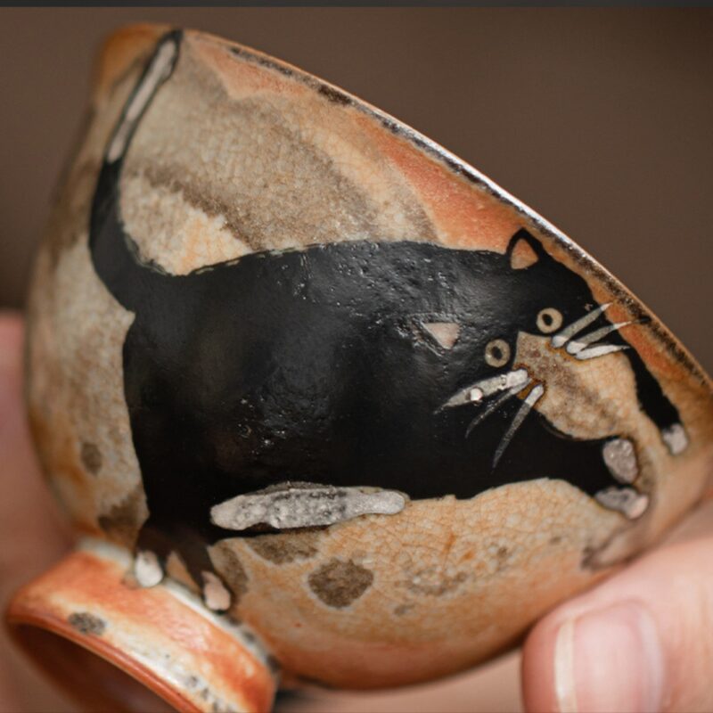 24 Soda Fired Gradient Glaze Ceramic Kitten 160ml FairCup GongDao Bei