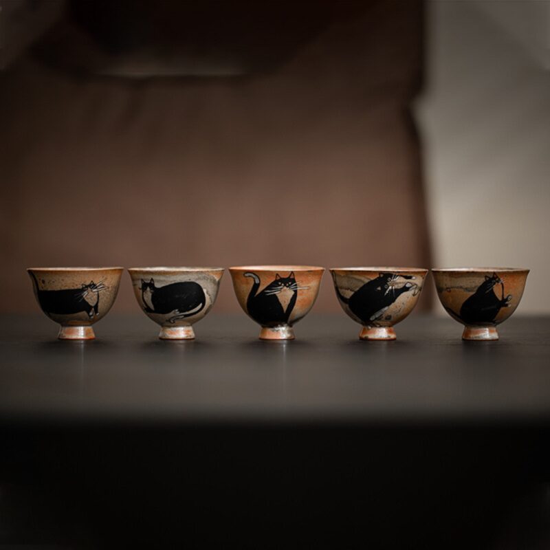 26 Soda Fired Gradient Glaze Ceramic Kitten 160ml FairCup GongDao Bei