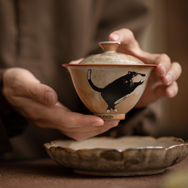 6 Soda Fired Gradient Glaze Ceramic Kitten 160ml FairCup GongDao Bei