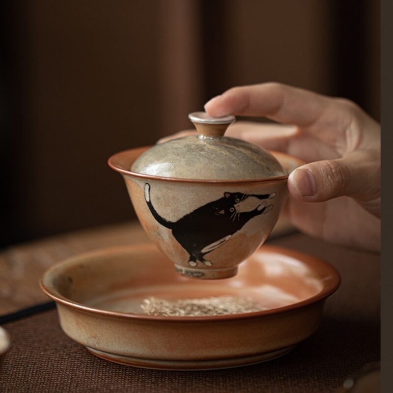 7 Soda Fired Gradient Glaze Ceramic Kitten 160ml FairCup GongDao Bei