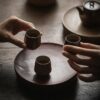 849 (28) Japanese Style Ceramic Red Stone Gate 100ml Gaiwan
