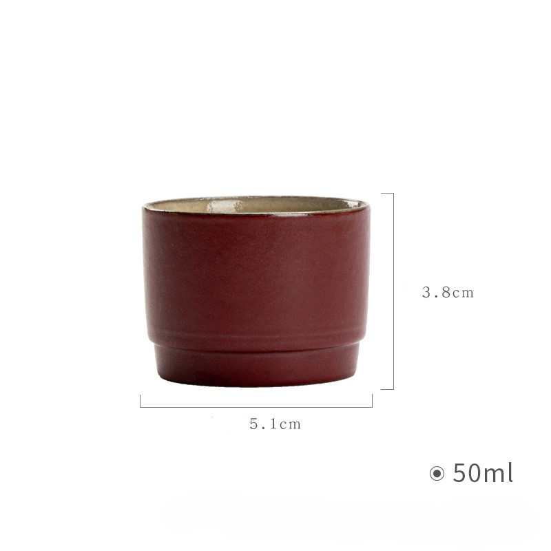 849 (47) Japanese Style Ceramic Red Stone Gate 100ml Gaiwan