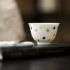 853 (16) Jade White Porcelain Polka Dot 120ml Gaiwan