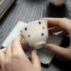 853 (18) Jade White Porcelain Polka Dot 120ml Gaiwan
