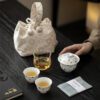 853 (8) Jade White Porcelain Polka Dot 120ml Gaiwan