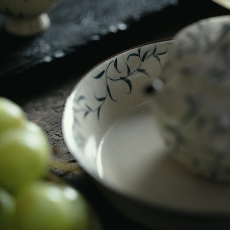 856 (12) Handmade Powder Glaze Ceramic Spring Buds 120ml Gaiwan