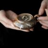 860 (1) Soda Fired Gradient Glaze Ceramic Crane 100ml Teapot