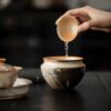 860 (1) Soda Fired Gradient Glaze Ceramic Crane 100ml Teapot