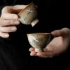 860 (1) Soda Fired Gradient Glaze Ceramic Crane 100ml Teapot