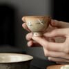 860 (3) Soda Fired Gradient Glaze Ceramic Crane 100ml Teapot