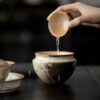 860 (4) Soda Fired Gradient Glaze Ceramic Crane 100ml Teapot