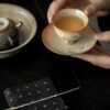860 (4) Soda Fired Gradient Glaze Ceramic Crane 100ml Teapot