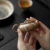 860 (5) Soda Fired Gradient Glaze Ceramic Crane 100ml Teapot