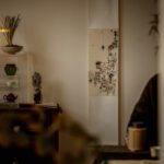 Mindful Stillness Zen Ink Hanging Scroll – Scholar’s Painting for Tea Space