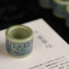 863 (3) Hand-painted Qinghua Ceramic Tao Tie Pattern Ring Lid Holder