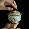 Hand-painted Vintage Style Ceramic Auspicious Cloud 100ml Gaiwan