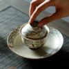 Hand-painted Vintage Style Ceramic Auspicious Cloud 100ml Gaiwan