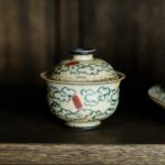 Hand-painted Vintage Style Ceramic Auspicious Cloud 100ml Gaiwan