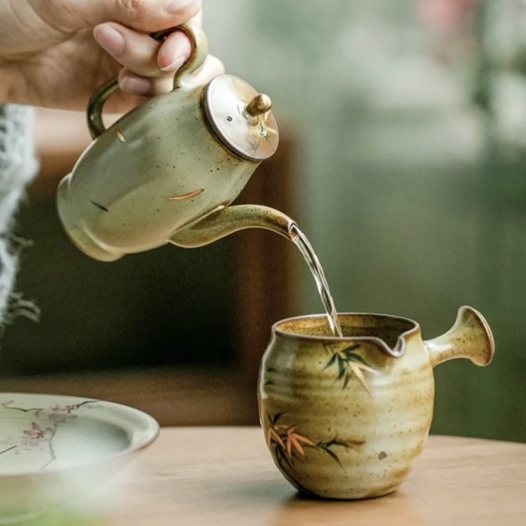 Hand-painted Vintage Style Ceramic Bamboo 120ml Chinese Teapot2 Hand-painted Vintage Style Ceramic Bamboo 120ml Chinese Teapot