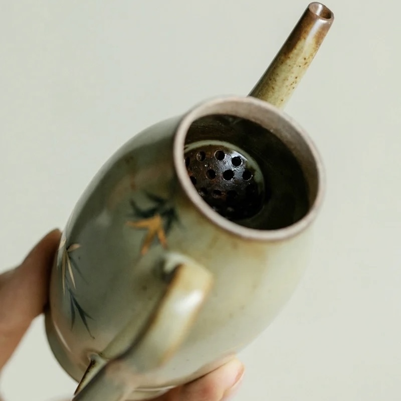 Hand-painted Vintage Style Ceramic Bamboo 120ml Chinese Teapot5 Hand-painted Vintage Style Ceramic Bamboo 120ml Chinese Teapot