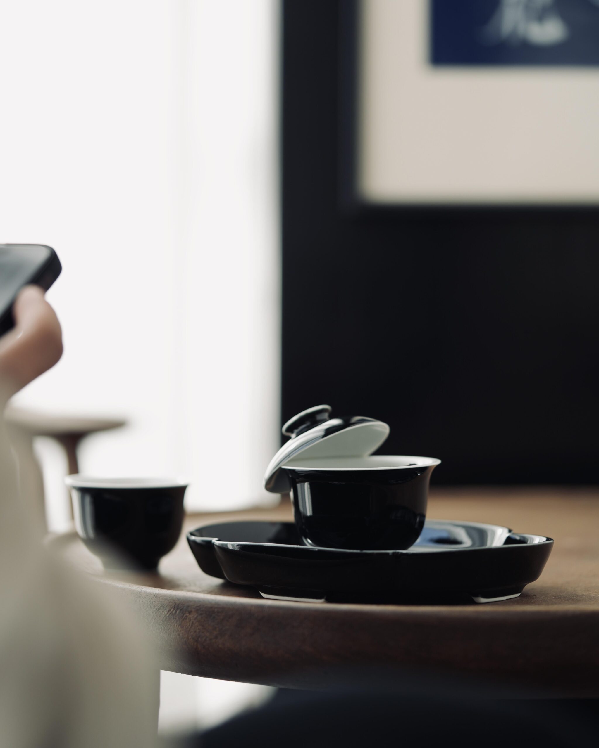 Handmade Black Glaze Ceramic 60ml Gaiwan Set