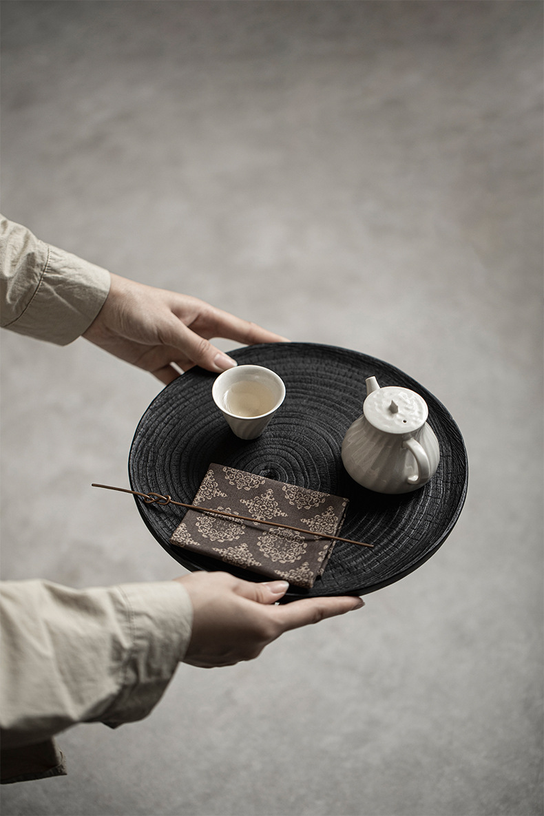 Wabisabi Style Charcoal Fired Wood Zen Tea Tray12 Wabisabi Style Charcoal Fired Wood Zen Tea Tray