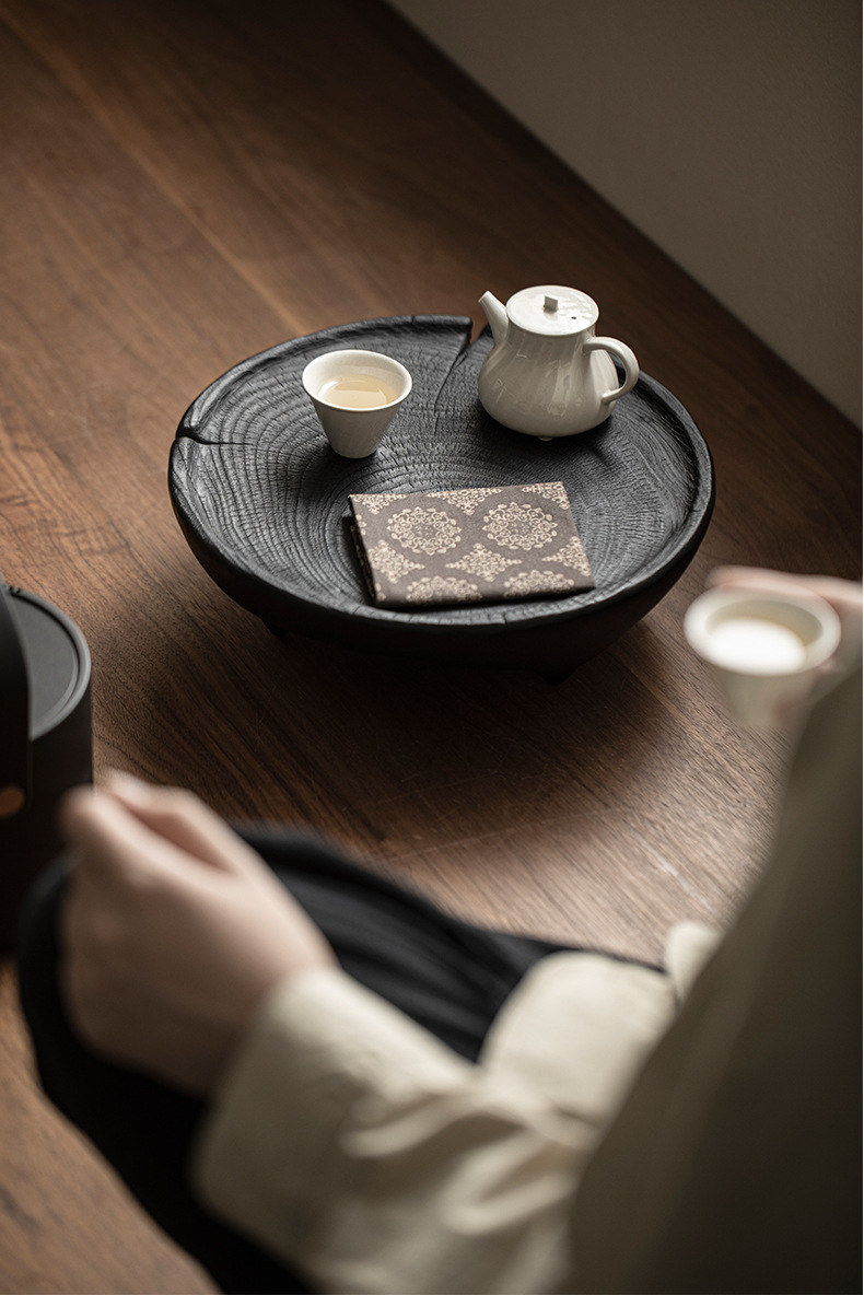 Wabisabi Style Charcoal Fired Wood Zen Tea Tray14 Wabisabi Style Charcoal Fired Wood Zen Tea Tray