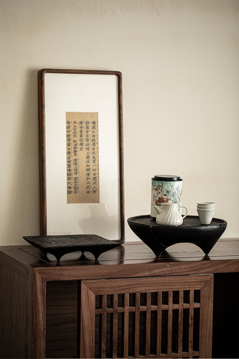 Wabisabi Style Charcoal Fired Wood Zen Tea Tray17 Wabisabi Style Charcoal Fired Wood Zen Tea Tray