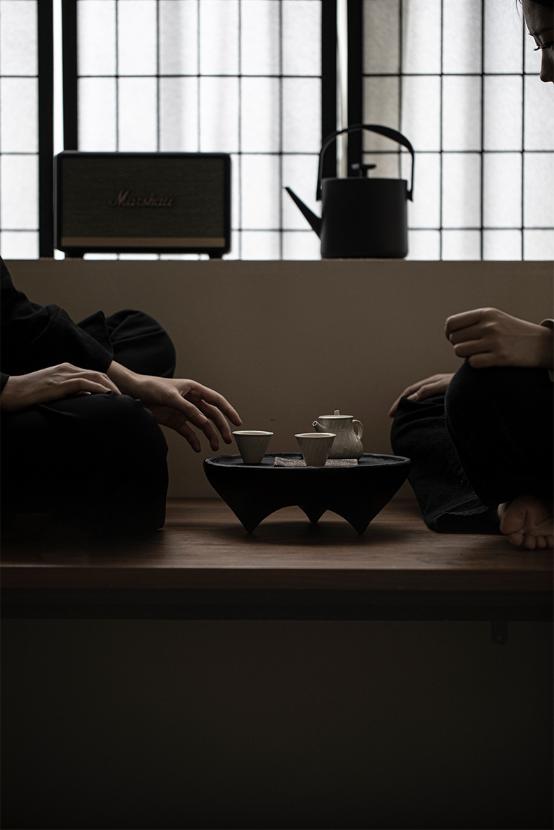 Wabisabi Style Charcoal Fired Wood Zen Tea Tray18 Wabisabi Style Charcoal Fired Wood Zen Tea Tray