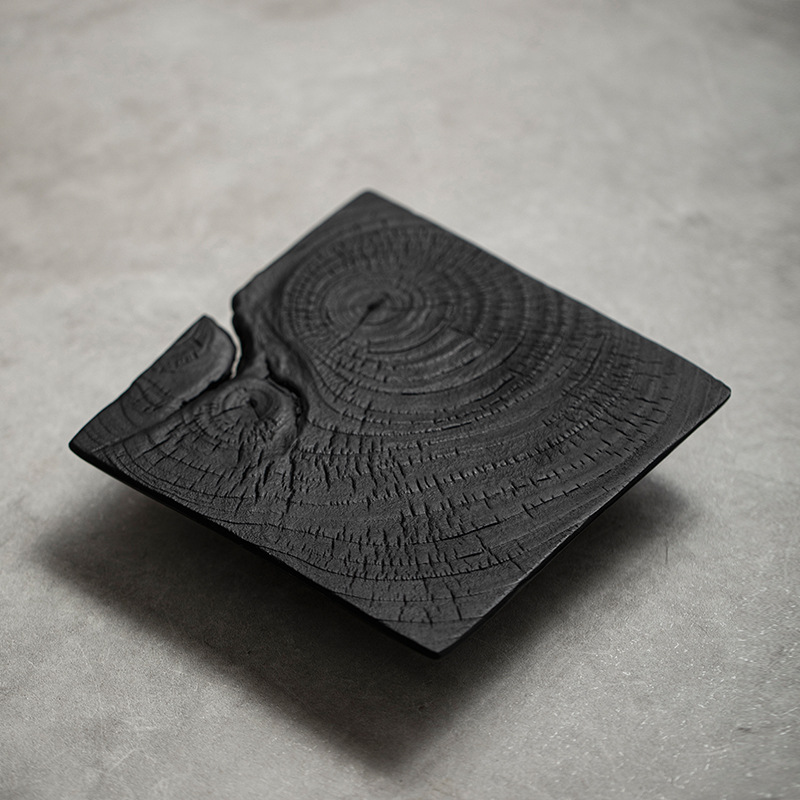 Wabisabi Style Charcoal Fired Wood Zen Tea Tray7 Wabisabi Style Charcoal Fired Wood Zen Tea Tray