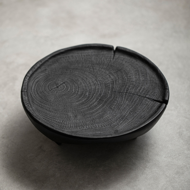Wabisabi Style Charcoal Fired Wood Zen Tea Tray9 Wabisabi Style Charcoal Fired Wood Zen Tea Tray