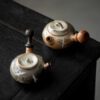 主图-02 Soda Fired Gradient Glaze Ceramic Crane 100ml Teapot