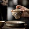 主图-04 Soda Fired Gradient Glaze Ceramic Crane 100ml Teapot