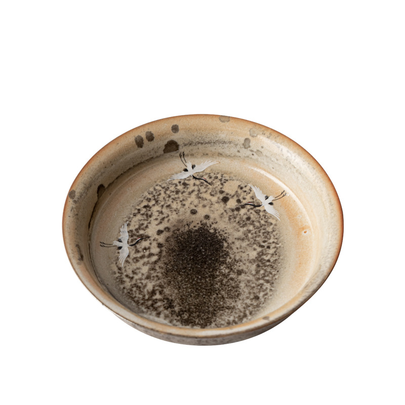 主图-05 Soda Fired Gradient Glaze Ceramic Crane 100ml Teapot