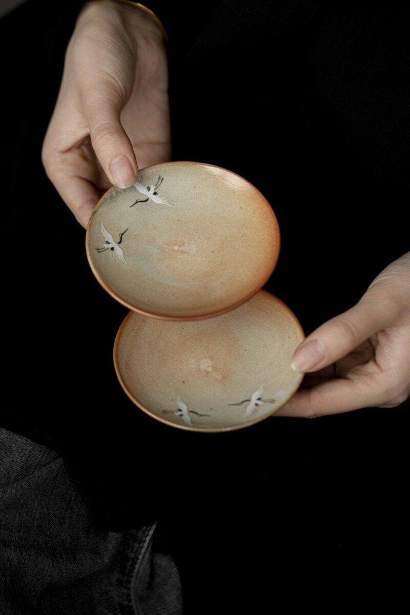 详情-01 Soda Fired Gradient Glaze Ceramic Crane 100ml Teapot