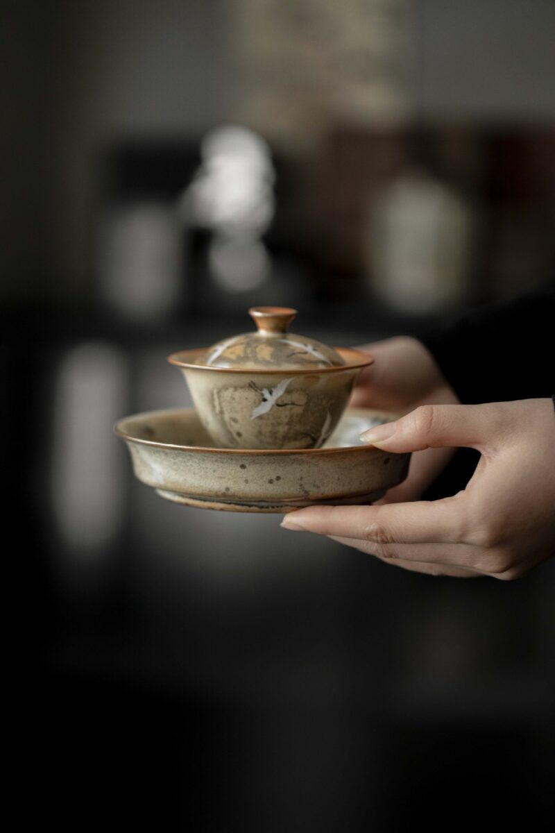 详情-02 Soda Fired Gradient Glaze Ceramic Crane 100ml Teapot