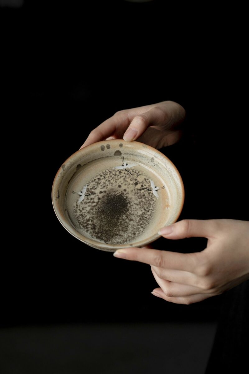 详情-05 Soda Fired Gradient Glaze Ceramic Crane 100ml Teapot