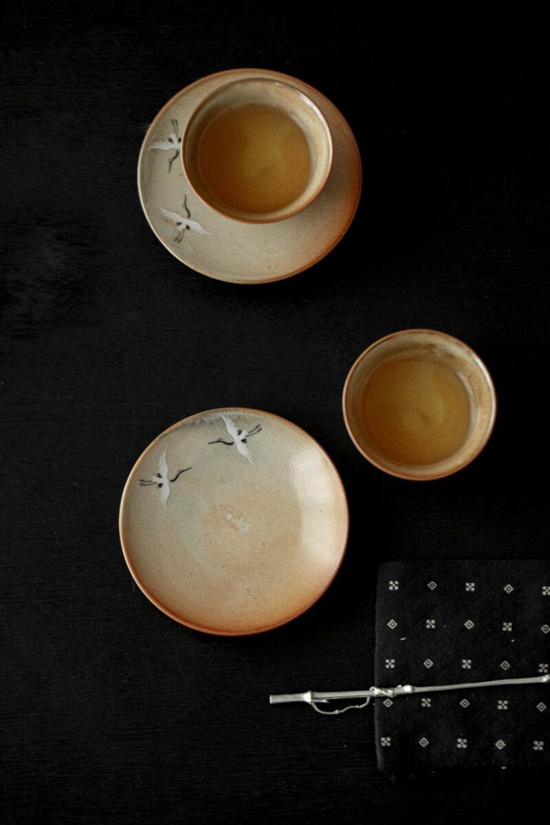 详情-05 Soda Fired Gradient Glaze Ceramic Crane 100ml Teapot