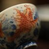 Hand-painted Qinghua Ceramic Carp Sailing 80ml Host Tea Cup