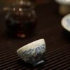 Hand-painted Qinghua Ceramic Carp Sailing 80ml Host Tea Cup