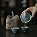 Elegant Ceramic Daisy Flower 90ml Travel TeaSet